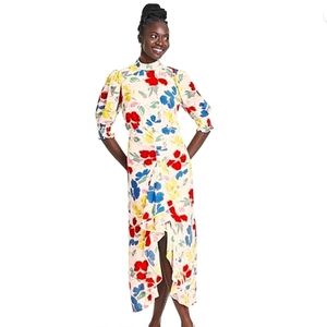 NWT RIXO x Target White Floral Cascade Ruffle Dress